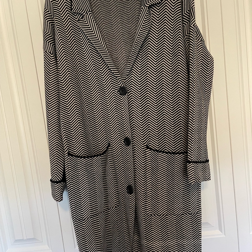 Nine West Monochrome Chevron long cardigan